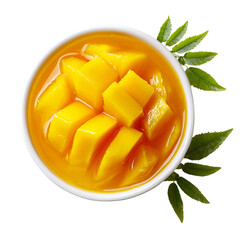 Fresh mango jelly Top view isolated on transparent background.