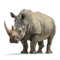 Fototapeta premium Rhinoceros Realistic Wildlife Vector Illustration