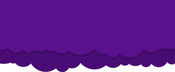 A simple graphic illustration of layered purple clouds with a bold black outline.