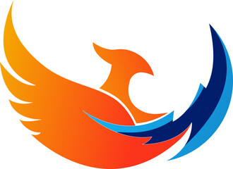 Abstract Blue Swoosh with Jagged Edges.