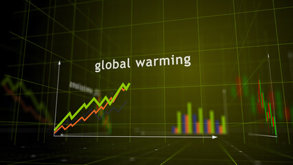 Global warming charts and graphs diagram