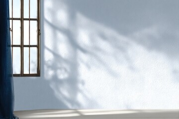 Light-filled room with window shadows