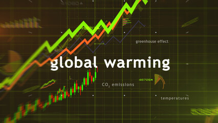 Global warming charts and graphs diagram