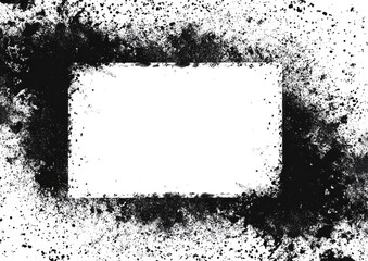 Abstract black grunge frame on white