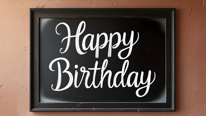 A heartfelt message of joy and celebration, beautifully inscribed on a classic blackboard, perfect for conveying warm birthday wishes and creating a festive atmosphere for memorable occasions.