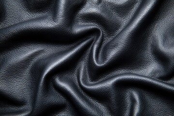 Fototapeta premium Dark leather texture with draped folds