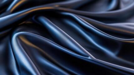 Obraz premium Textured blue satin fabric draped elegantly on a surface