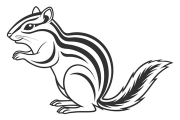 Illustration of a cute chipmunk isolated on white background