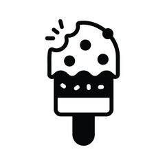 Trendy glyph style icon showing cold popsicle treat