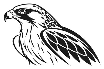 Obraz premium Illustration of an eagle head in profile isolated on white background