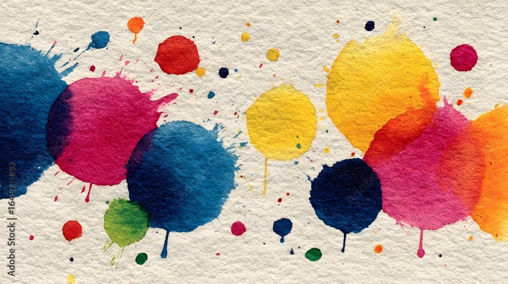 Poster a bold and dynamic abstract art piece featuring a vibrant splash of multicolored paint in an energet