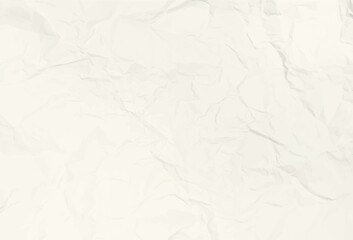 Ecru paper background with rough, crumpled texture. Vintage Korean style dusty cream wallpaper. Off white wrinkled sheet vector template. Thin retro Japanese, Chinese packaging paper.