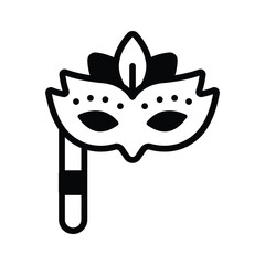 A captivating filled icon showing masquerade mask