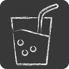 Icon Soft Drink. related to BBQ symbol. chalk Style. design editable
