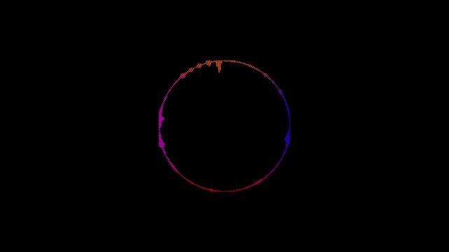 Abstract sound waves background with white waveform spectrum on black, 4K music equalizer animation, audio visualizer lines showing digital frequency rhythm and volume meter visualization