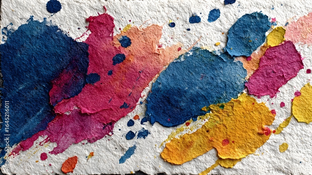 Aufkleber a captivating abstract painting featuring a dynamic composition of bold expressive color splashes an