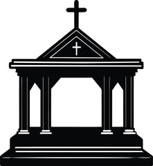 wooden altar on the white background.eps