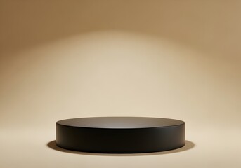 Elegant black podium against a neutral backdrop showcasing minimalistic design