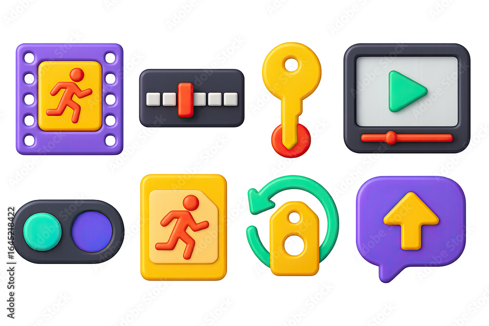 Aufkleber set of icons for a computer program