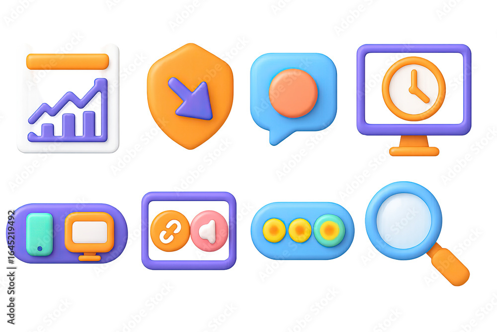 Fototapete set of icons for a computer program