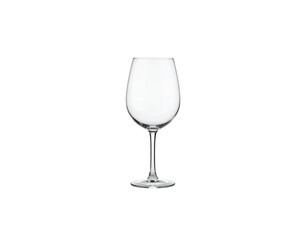 Empty crystal wine glass isolated on white background