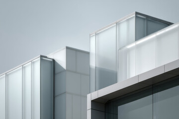 modern architectural facades free of people emphasizing interplay of light and shadow