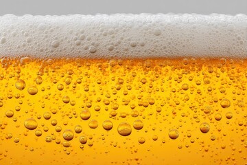Close-up of beer head and bubbles