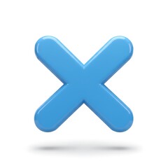Fototapeta premium 3D blue multiplication cross icon