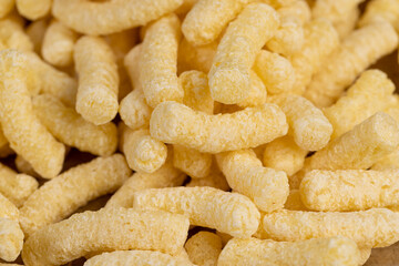corn sticks closeup, a large number of ready-made corn sticks for eating or making breakfast