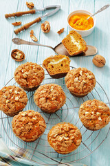 sweet potato muffins with streusel nut topping