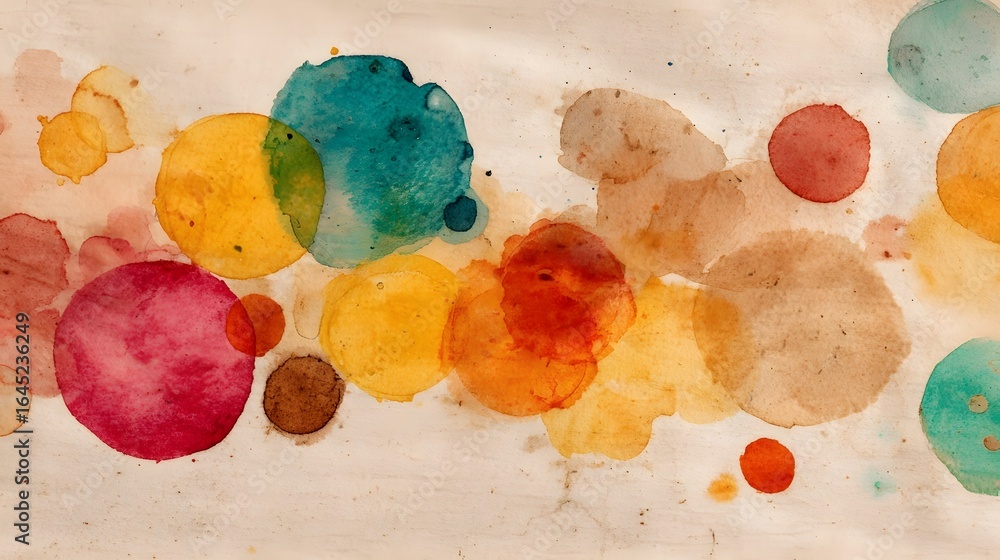 Aufkleber a dynamic and expressive abstract watercolor painting featuring a playful composition of vibrant col