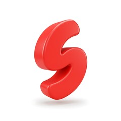 Naklejka premium 3D Red Letter S Shaped Design