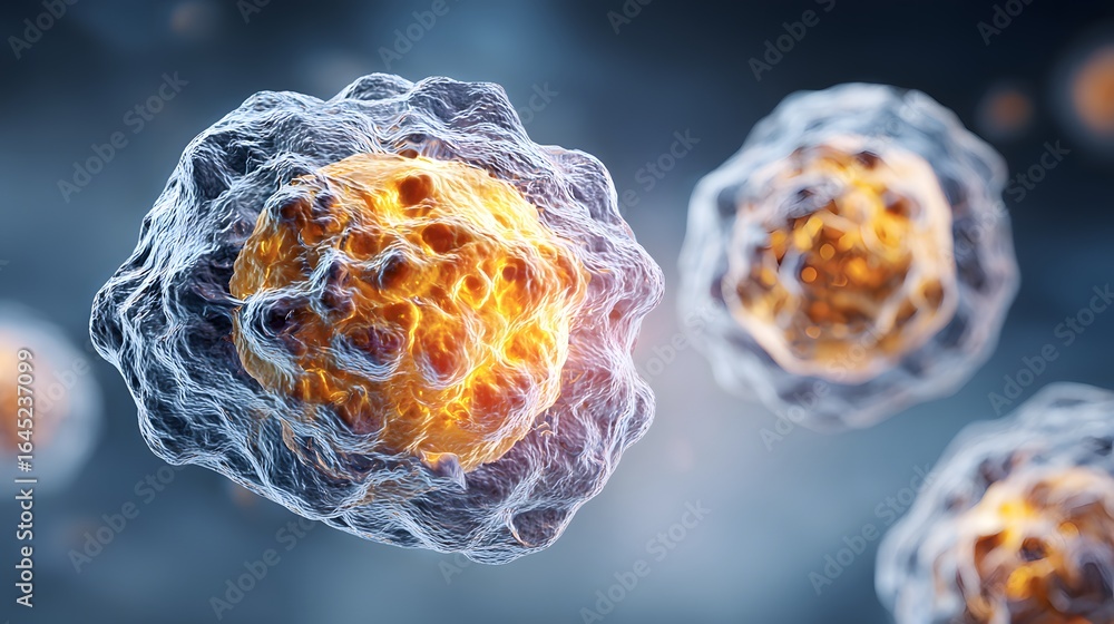 Poster detailed close-up view of microscopic cellular structures.