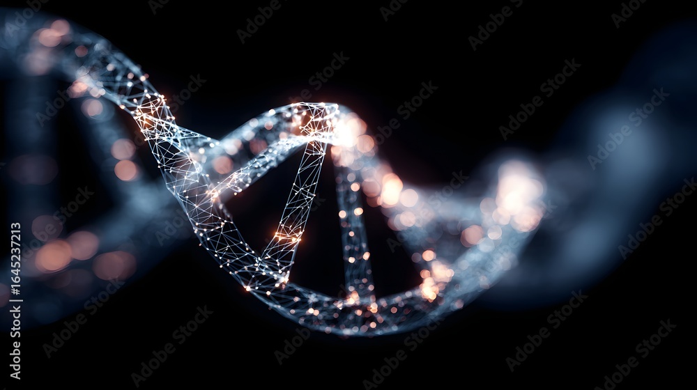 Poster abstract representation of a dna double helix.