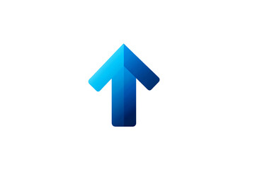 Modern blue arrow pointing upwards, representing growth and progress
