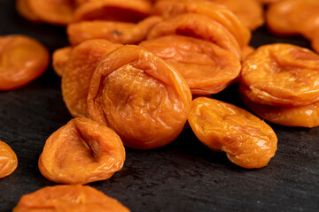 a large number of dried apricots used in cooking, orange dried apricots