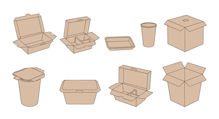 A collection of various cardboard packaging solutions for different needs and applications