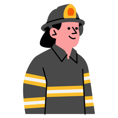 Illustration of a Firefighter in Uniform