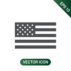 Black and white American flag icon.