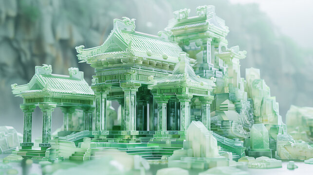 An ancient temple carved from living crystal