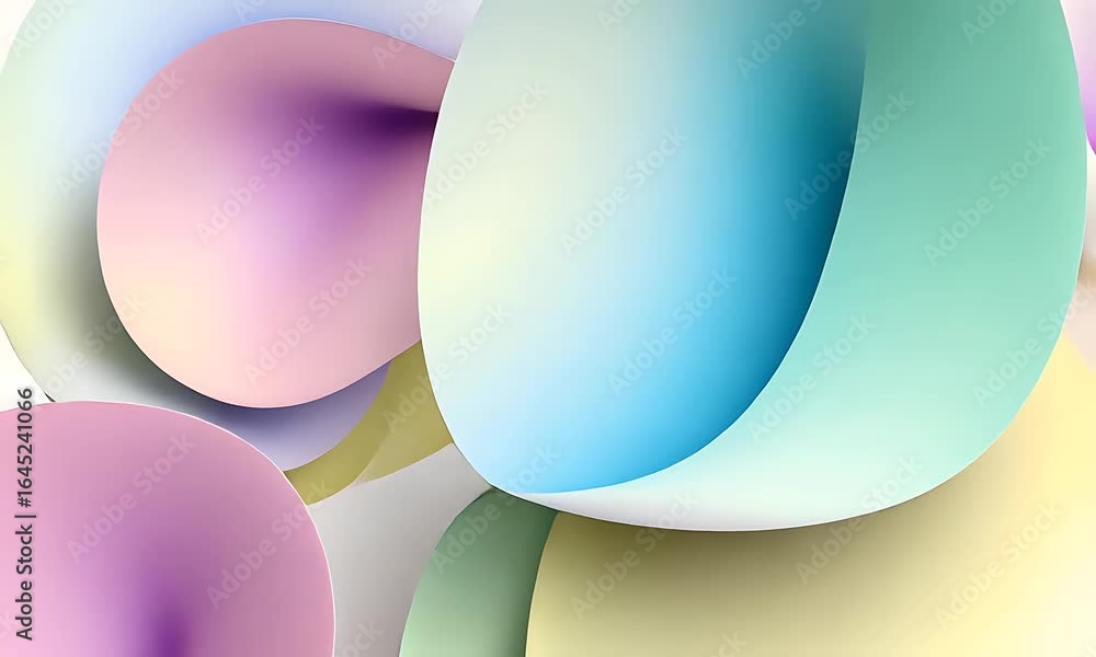 Aufkleber abstract rendered fluid forms in pastel hues with dynamic flowing surface