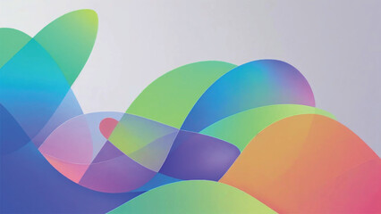 Colorful abstract shapes with gradients, smooth curves, vector-style, overlapping translucent layers, balanced composition, minimalistic background_  Ai Generate