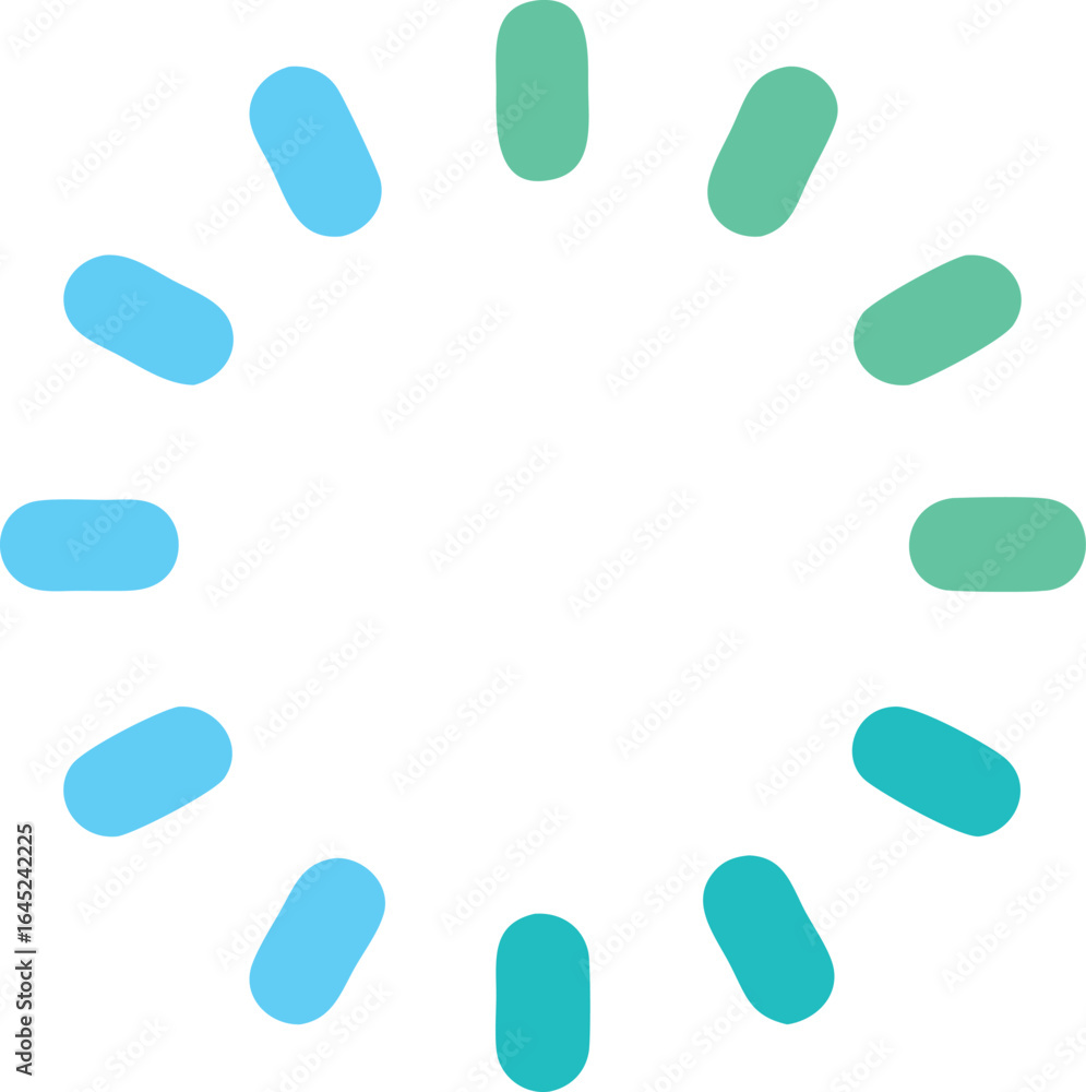 Aufkleber circular loading indicator with blue and green ovals on white background progress