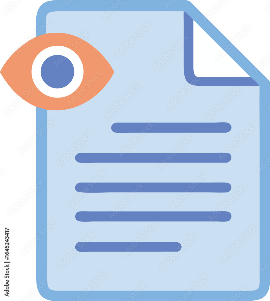 Aufkleber document with eye view icon on white background file look