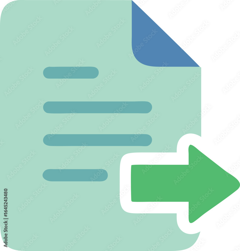 Poster document with outgoing arrow icon file paper
