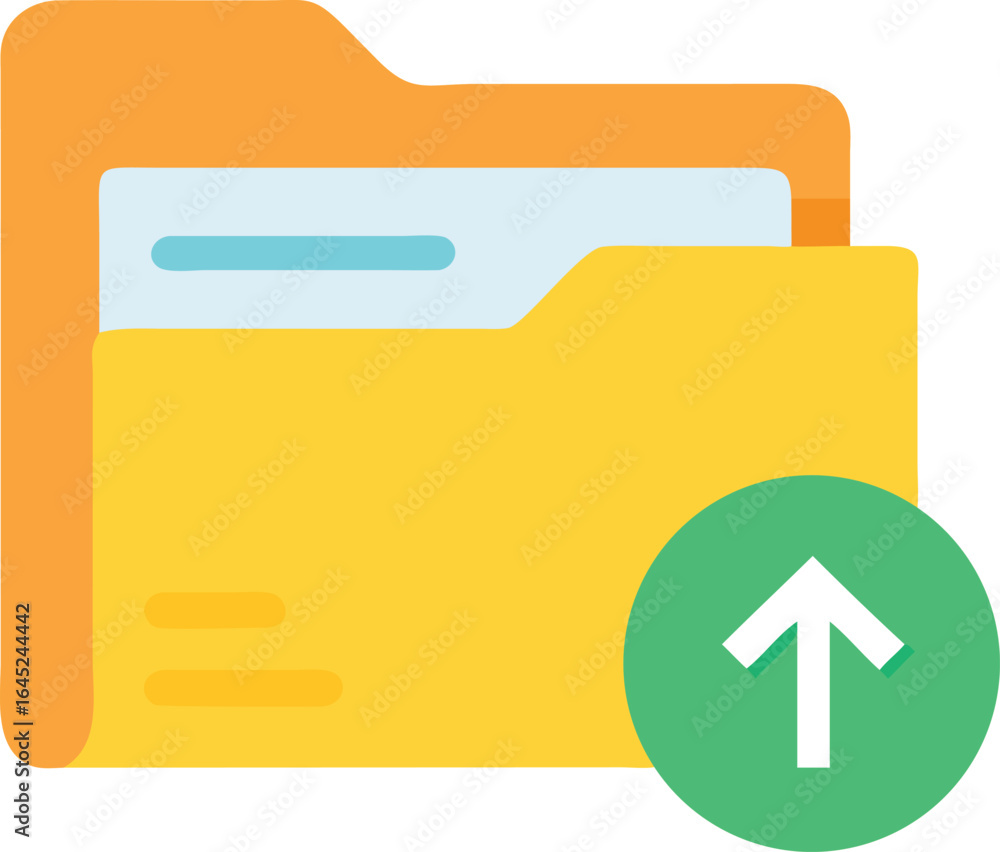 Poster folder with upload arrow icon archive business