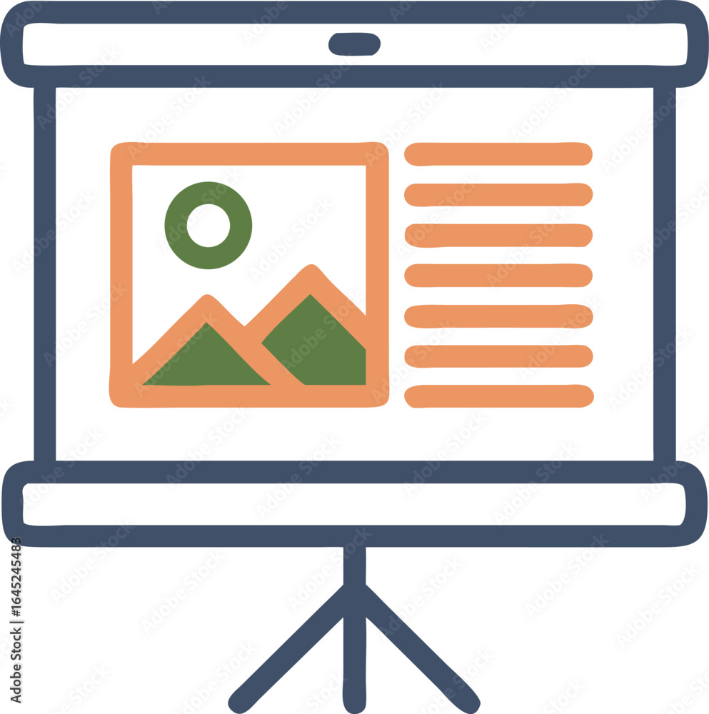 Aufkleber presentation easel with image and text display board