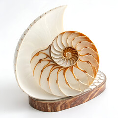 Obraz premium A decorative shell showpiece isolated on a white background.