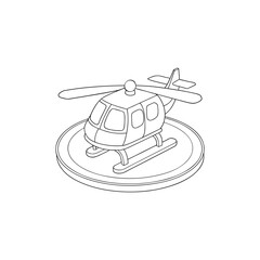 Vector art of toy helicopter isolated on white background