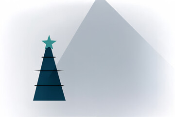 Minimal Christmas Card with Tree and Text Space